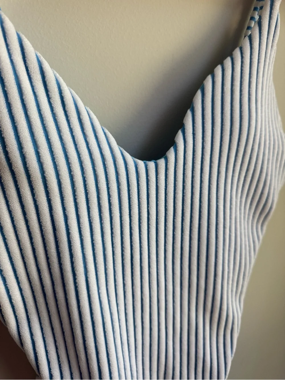 aerie Blue and White Striped One-Piece Swimsuit